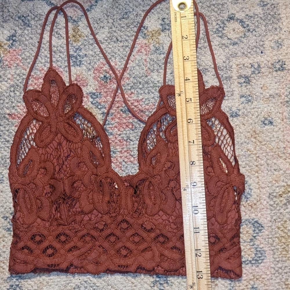 Free People NWOT Adella Lace Bralette in Rusty Pink sz XS​​​ - Picture 9 of 14